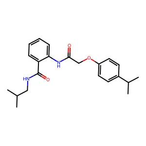 N-(2-methylpropyl)-2-[[2-(4-propan-2-ylphenoxy)acetyl]amino]benzamide structure
