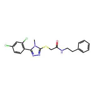 2-{[5-(2,4-dichlorophenyl)-4-methyl-4H-1,2,4-triazol-3-yl]sulfanyl}-N-(2-phenylethyl)acetamide structure