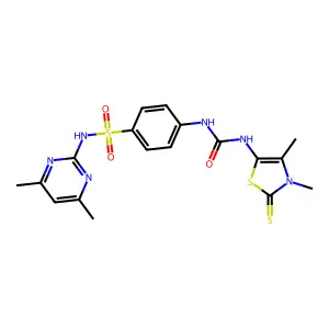 1-[4-[(4,6-dimethylpyrimidin-2-yl)sulfamoyl]phenyl]-3-(3,4-dimethyl-2-sulfanylidene-1,3-thiazol-5-yl)urea structure
