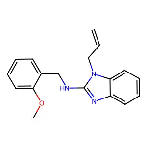 N-[(2-methoxyphenyl)methyl]-1-prop-2-enylbenzimidazol-2-amine structure