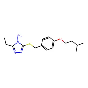 3-Ethyl-5-[[4-(3-methylbutoxy)phenyl]methylsulfanyl]-1,2,4-triazol-4-amine structure