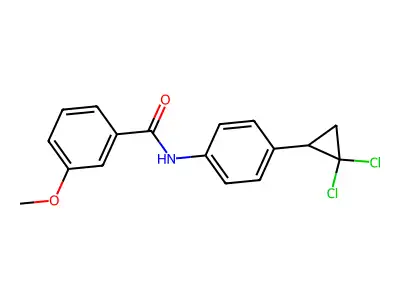 N-[4-(2,2-dichlorocyclopropyl)phenyl]-3-methoxybenzamide structure