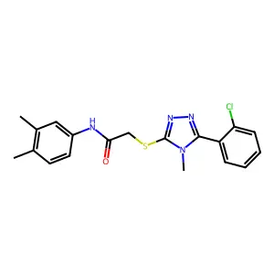 2-[[5-(2-chlorophenyl)-4-methyl-1,2,4-triazol-3-yl]sulfanyl]-N-(3,4-dimethylphenyl)acetamide structure