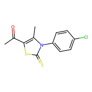 1-[3-(4-Chlorophenyl)-4-methyl-2-sulfanylidene-1,3-thiazol-5-yl]ethanone structure