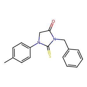 3-Benzyl-1-(4-methylphenyl)-2-sulfanylideneimidazolidin-4-one structure