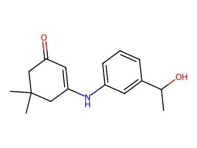3-[3-(1-Hydroxyethyl)anilino]-5,5-dimethylcyclohex-2-en-1-one structure