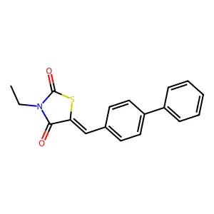 (5E)-3-ethyl-5-[(4-phenylphenyl)methylidene]-1,3-thiazolidine-2,4-dione structure