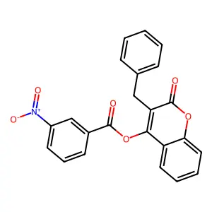 3-benzyl-2-oxo-2H-chromen-4-yl 3-nitrobenzoate structure