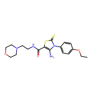 4-amino-3-(4-ethoxyphenyl)-N-[2-(morpholin-4-yl)ethyl]-2-thioxo-2,3-dihydro-1,3-thiazole-5-carboxamide structure