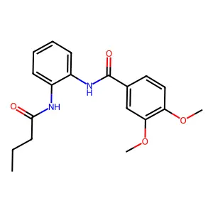 N-[2-(butanoylamino)phenyl]-3,4-dimethoxybenzamide structure