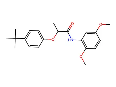 2-(4-tert-butylphenoxy)-N-(2,5-dimethoxyphenyl)propanamide structure