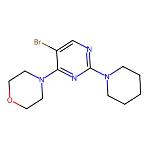4-(5-Bromo-2-piperidin-1-ylpyrimidin-4-yl)morpholine structure