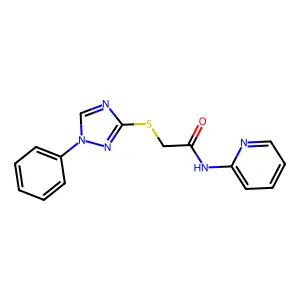 2-[(1-phenyl-1,2,4-triazol-3-yl)sulfanyl]-N-pyridin-2-ylacetamide structure