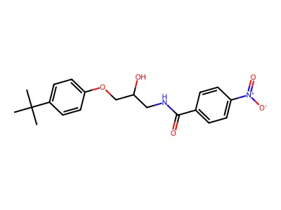 N-[3-(4-tert-butylphenoxy)-2-hydroxypropyl]-4-nitrobenzamide structure