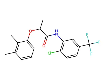 N-[2-chloro-5-(trifluoromethyl)phenyl]-2-(2,3-dimethylphenoxy)propanamide structure