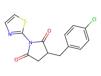3-[(4-Chlorophenyl)methyl]-1-(1,3-thiazol-2-yl)pyrrolidine-2,5-dione structure