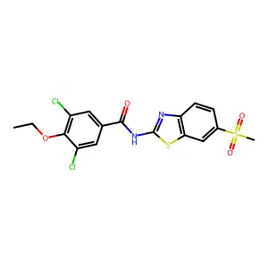 3,5-dichloro-4-ethoxy-N-(6-methanesulfonyl-1,3-benzothiazol-2-yl)benzamide structure