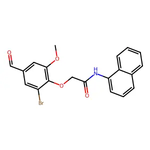 2-(2-bromo-4-formyl-6-methoxyphenoxy)-N-(naphthalen-1-yl)acetamide structure