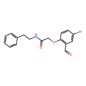 2-(4-bromo-2-formylphenoxy)-N-(2-phenylethyl)acetamide structure