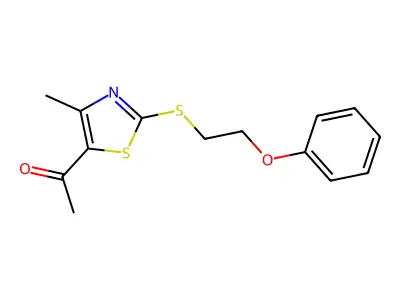 Ethanone, 1-(4-methyl-2-((2-phenoxyethyl)thio)-5-thiazolyl)- structure