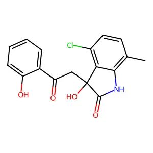 4-chloro-3-hydroxy-3-[2-(2-hydroxyphenyl)-2-oxoethyl]-7-methyl-1H-indol-2-one structure