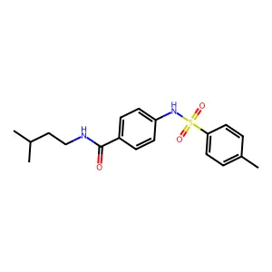 N-(3-methylbutyl)-4-[(4-methylphenyl)sulfonylamino]benzamide structure