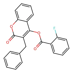 3-benzyl-2-oxo-2H-chromen-4-yl 2-fluorobenzoate structure