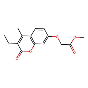 2-[(3-Ethyl-4-methyl-2-oxo-1-benzopyran-7-yl)oxy]acetic acid methyl ester structure