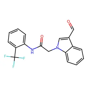 2-(3-Formyl-1H-indol-1-yl)-N-(2-(trifluoromethyl)phenyl)acetamide structure