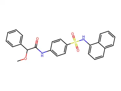 2-methoxy-N-[4-(naphthalen-1-ylsulfamoyl)phenyl]-2-phenylacetamide structure