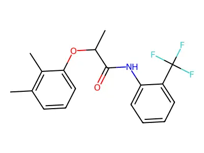 2-(2,3-dimethylphenoxy)-N-[2-(trifluoromethyl)phenyl]propanamide structure
