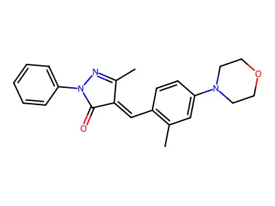 (4E)-5-methyl-4-[(2-methyl-4-morpholin-4-ylphenyl)methylidene]-2-phenylpyrazol-3-one structure