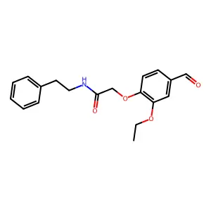 2-(2-ethoxy-4-formylphenoxy)-N-(2-phenylethyl)acetamide structure