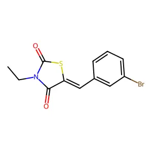 (5E)-5-(3-bromobenzylidene)-3-ethyl-1,3-thiazolidine-2,4-dione structure