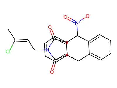 2-(3-Chloro-2-buten-1-yl)-3a,4,9,9a-tetrahydro-4-nitro-4,9[1',2']-benzeno-1H-benz[f]isoindole-1,3(2H)-dione structure