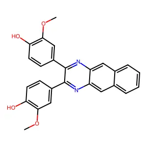 4,4'-Benzo[g]quinoxaline-2,3-diylbis(2-methoxyphenol) structure