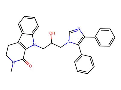 9-[3-(4,5-diphenyl-1H-imidazol-1-yl)-2-hydroxypropyl]-2-methyl-2,3,4,9-tetrahydro-1H-beta-carbolin-1-one structure