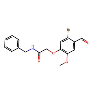 N-benzyl-2-(5-bromo-4-formyl-2-methoxyphenoxy)acetamide structure