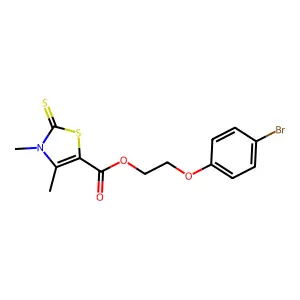 2-(4-Bromophenoxy)ethyl 3,4-dimethyl-2-sulfanylidene-1,3-thiazole-5-carboxylate structure
