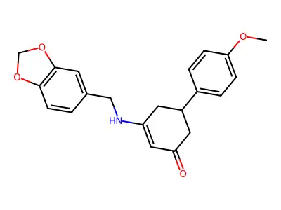 3-(1,3-Benzodioxol-5-ylmethylamino)-5-(4-methoxyphenyl)cyclohex-2-en-1-one structure