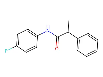 N-(4-fluorophenyl)-2-phenylpropanamide structure