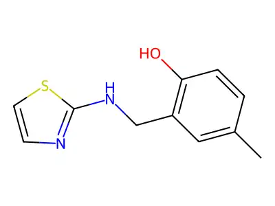 4-Methyl-2-[(1,3-thiazol-2-ylamino)methyl]phenol structure
