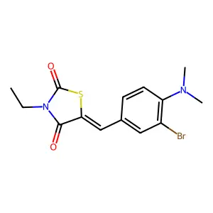 (5E)-5-[3-bromo-4-(dimethylamino)benzylidene]-3-ethyl-1,3-thiazolidine-2,4-dione structure