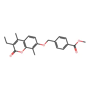 methyl 4-{[(3-ethyl-4,8-dimethyl-2-oxo-2H-chromen-7-yl)oxy]methyl}benzoate structure
