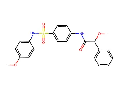 2-methoxy-N-[4-[(4-methoxyphenyl)sulfamoyl]phenyl]-2-phenylacetamide structure