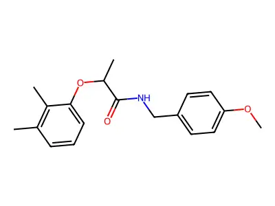 2-(2,3-dimethylphenoxy)-N-[(4-methoxyphenyl)methyl]propanamide structure
