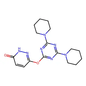 6-(4,6-Di-piperidin-1-yl-[1,3,5]triazin-2-yloxy)-pyridazin-3-ol structure