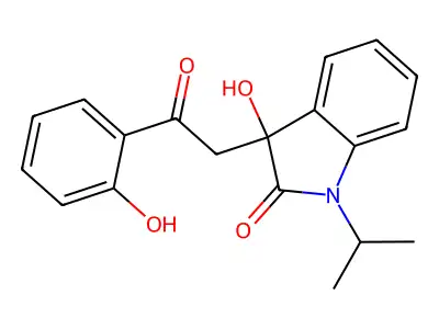 3-Hydroxy-3-[2-(2-hydroxyphenyl)-2-oxoethyl]-1-propan-2-ylindol-2-one structure