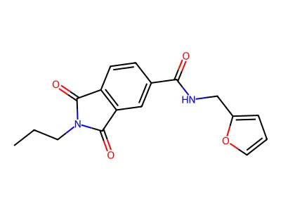 N-(2-furanylmethyl)-1,3-dioxo-2-propyl-5-isoindolecarboxamide structure