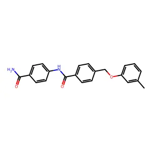 N-(4-carbamoylphenyl)-4-[(3-methylphenoxy)methyl]benzamide structure
